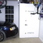 White tornado safe room in a garage