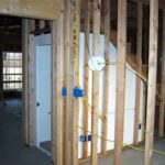 Tornado safe room being installed in a home