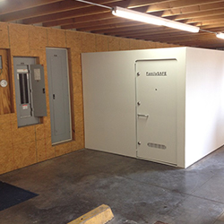 a storm shelter in a house