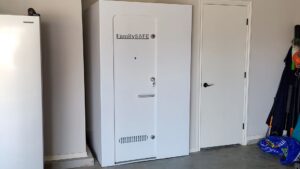 a FamilySAFE shelter in a garage