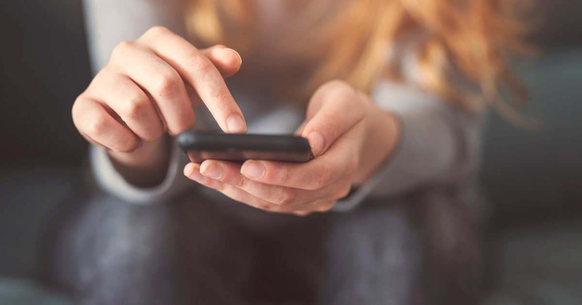 woman on her phone