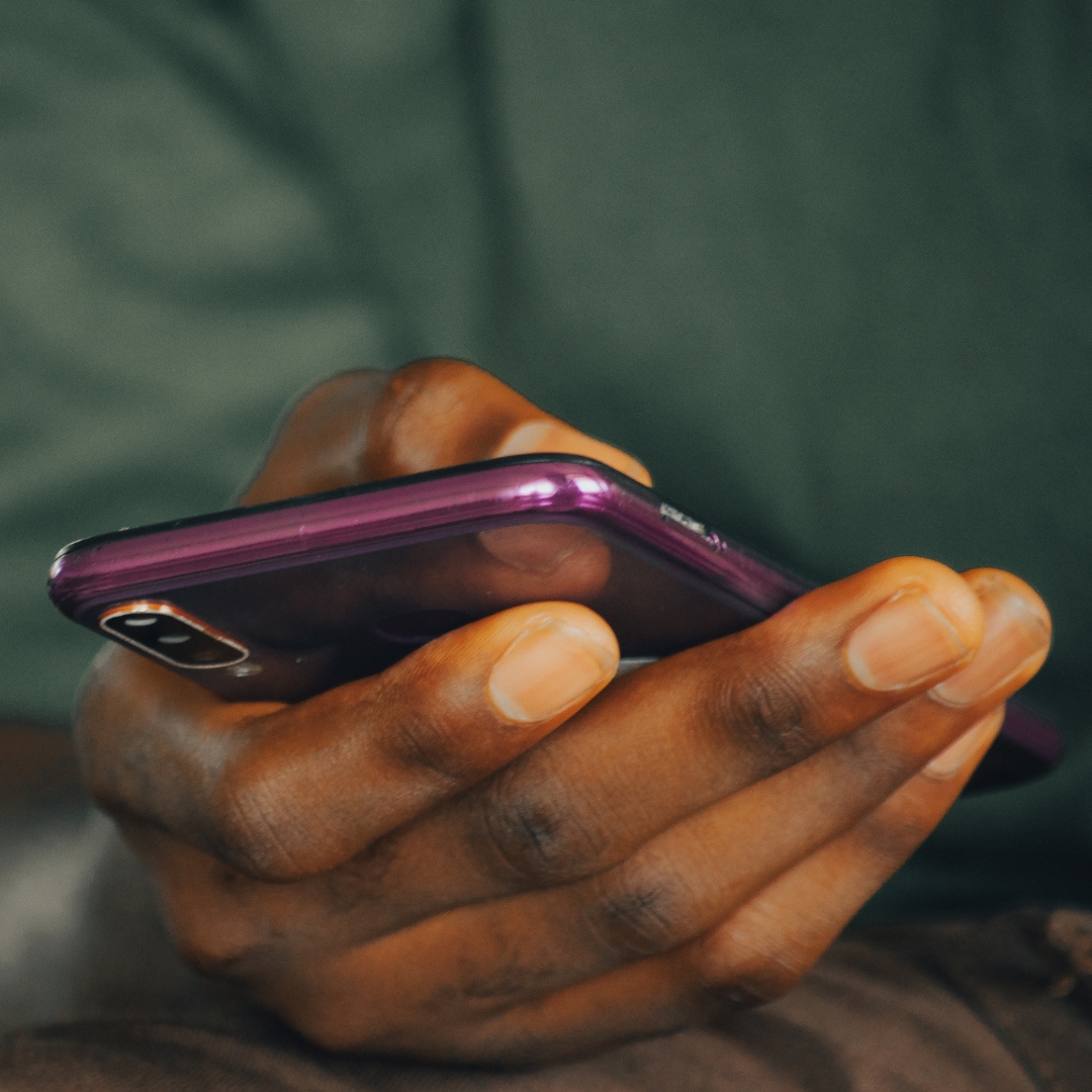 holding a phone