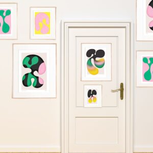 a door covered in artwork to conceal 