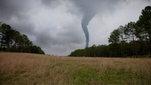 a tornado near a field