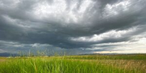 A storm over a field