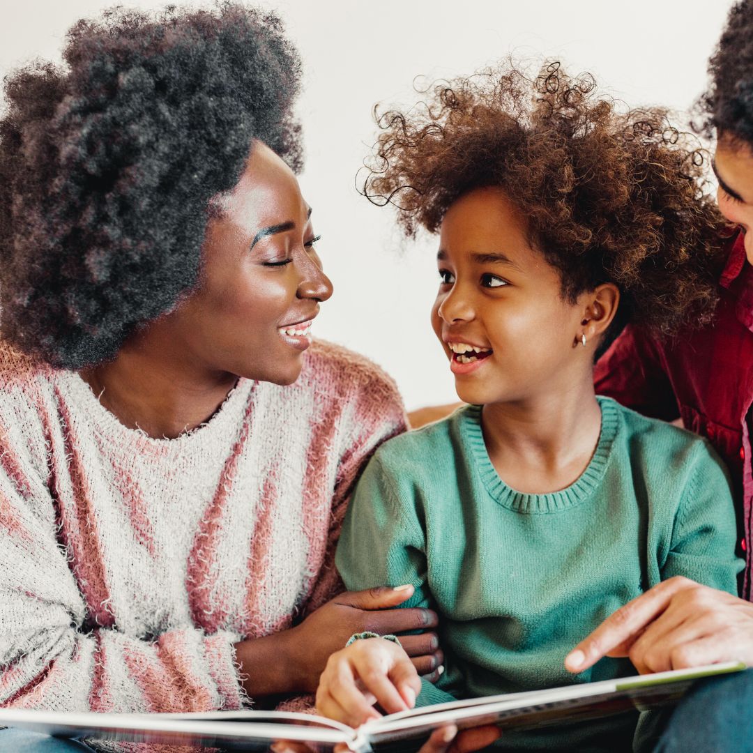 Parents reading with their child