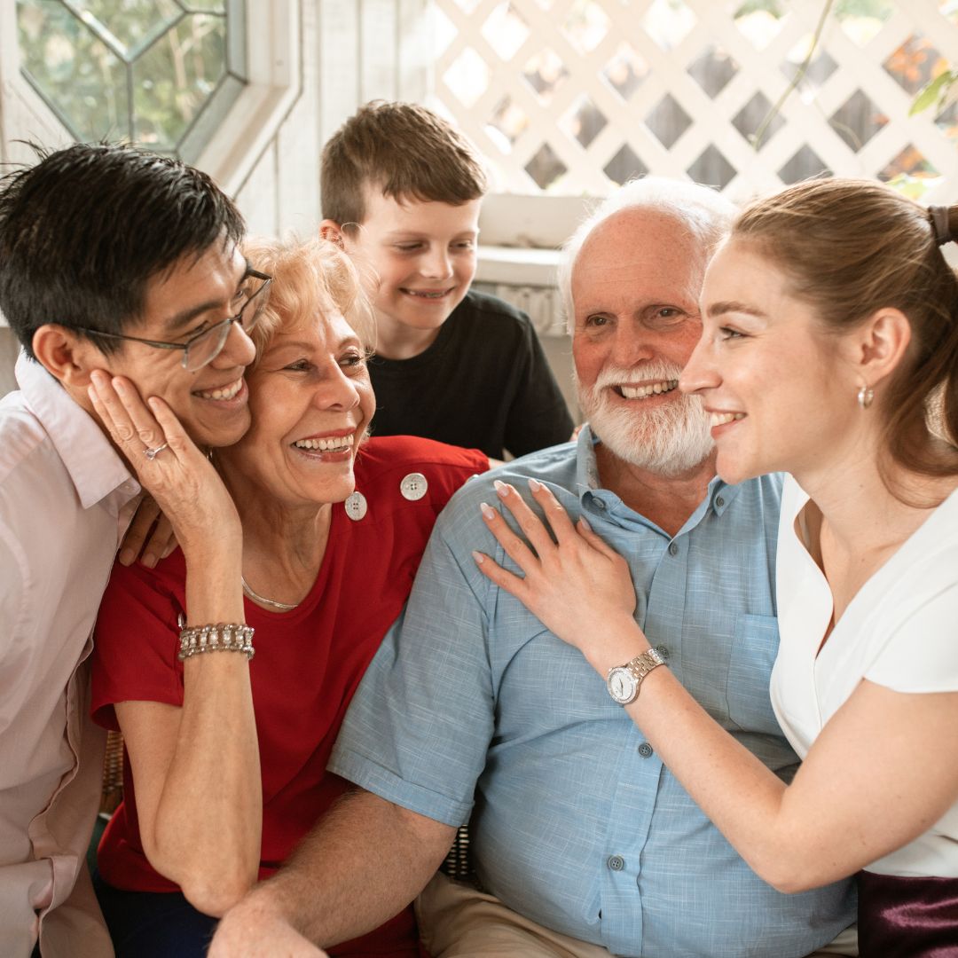 A family smiling together