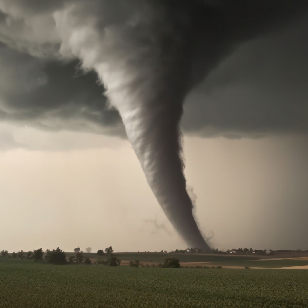 A tornado over a field