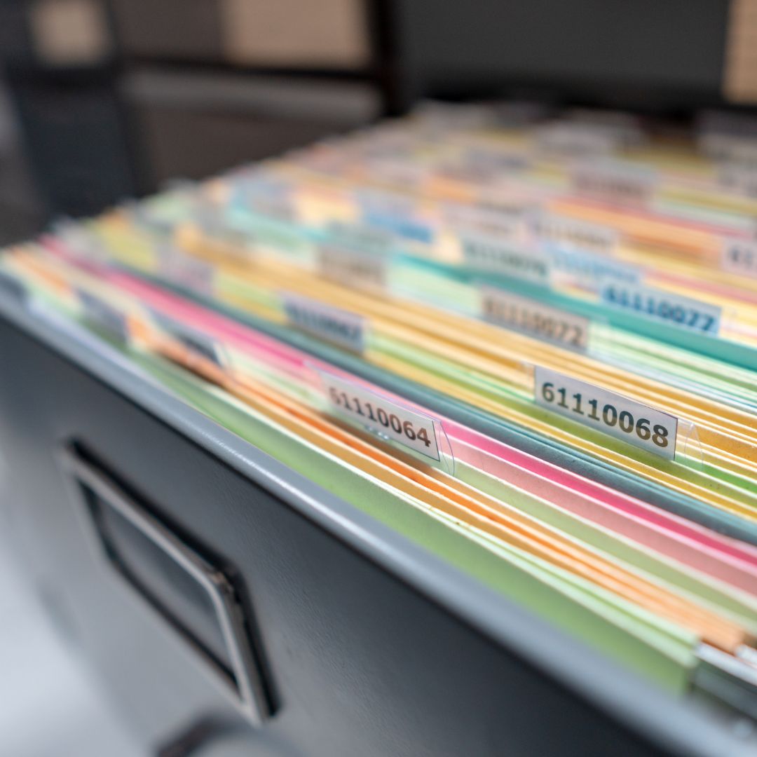 A filing cabinet full of documents