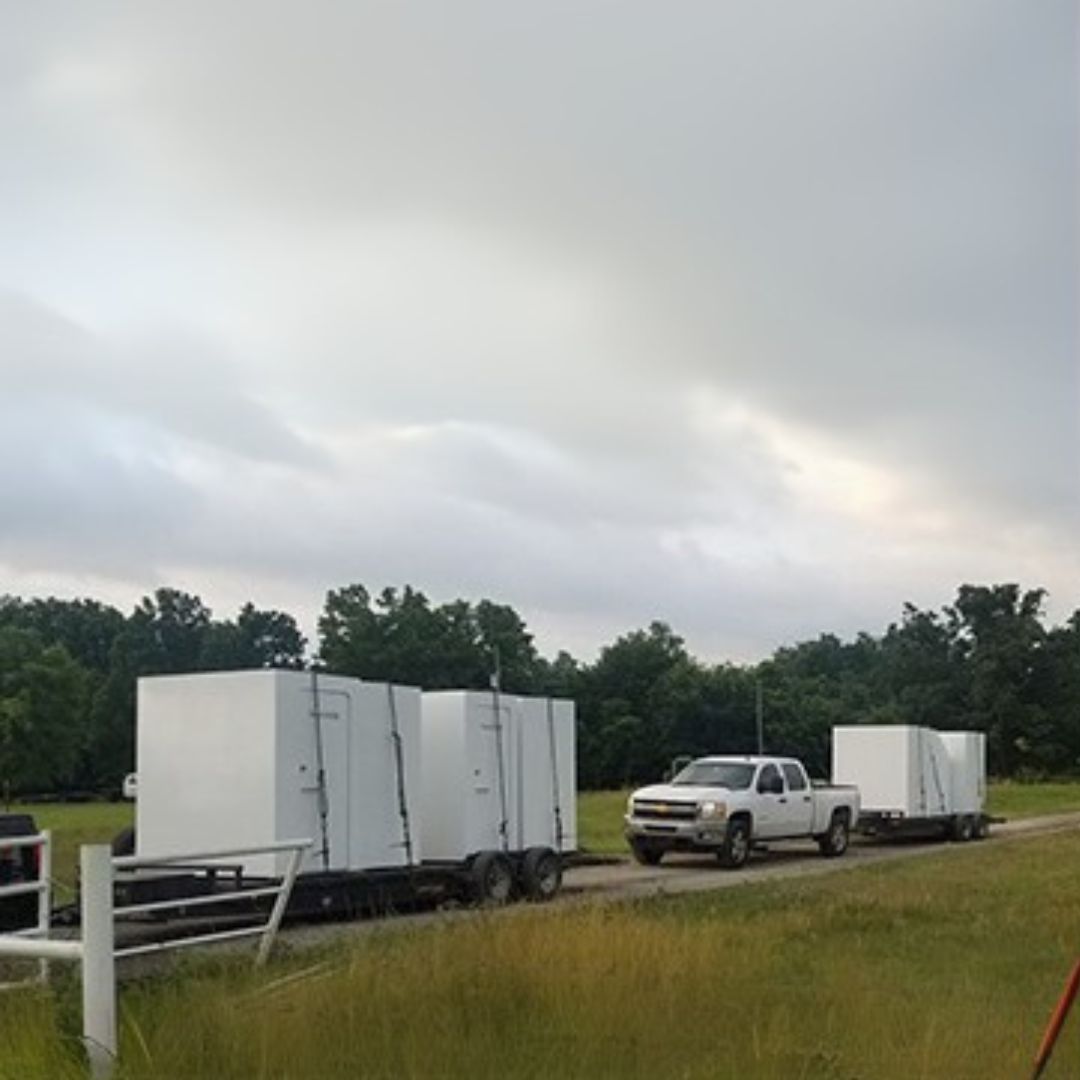 shelters on trucks ready for installation