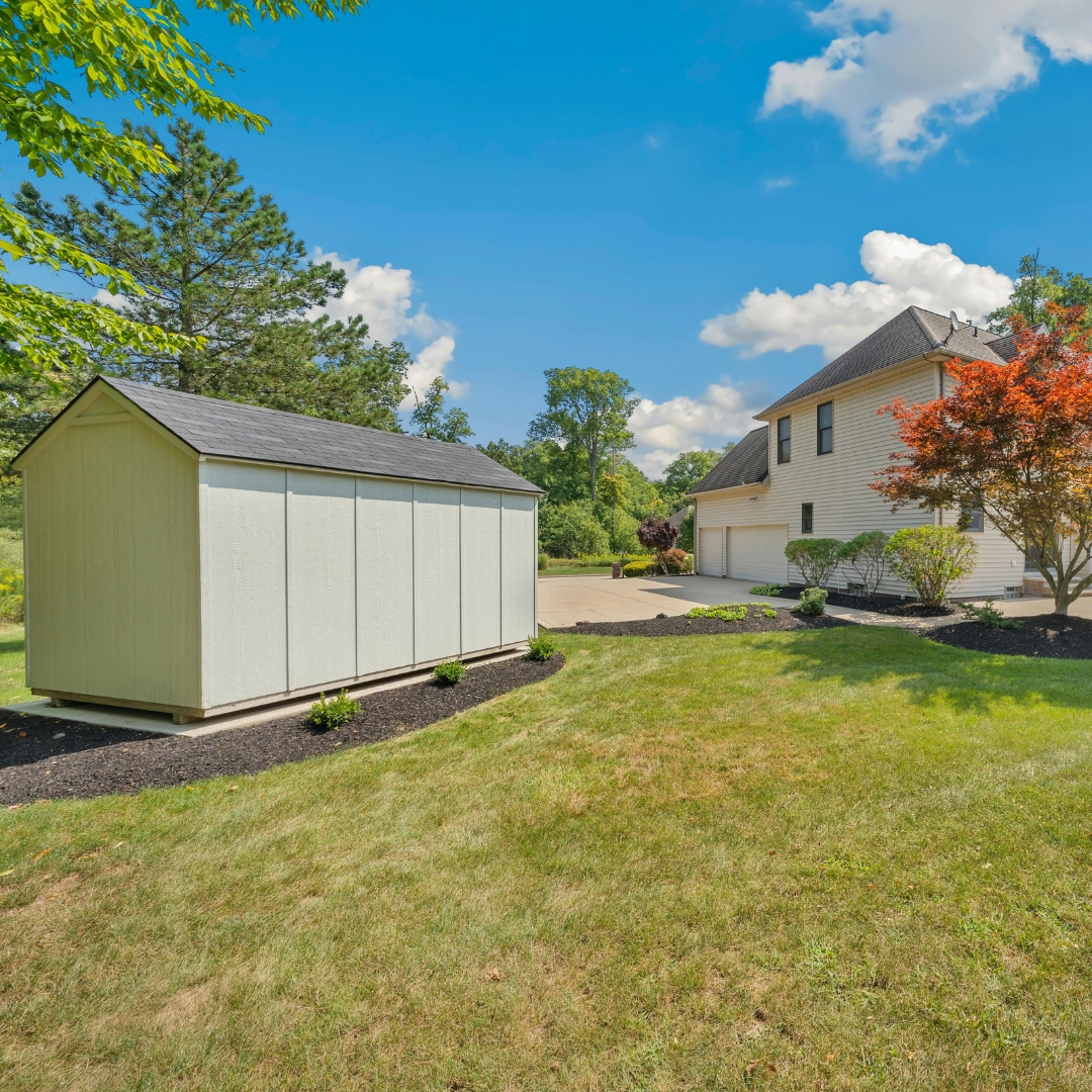 A shed and a home