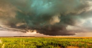Storm forming over a field