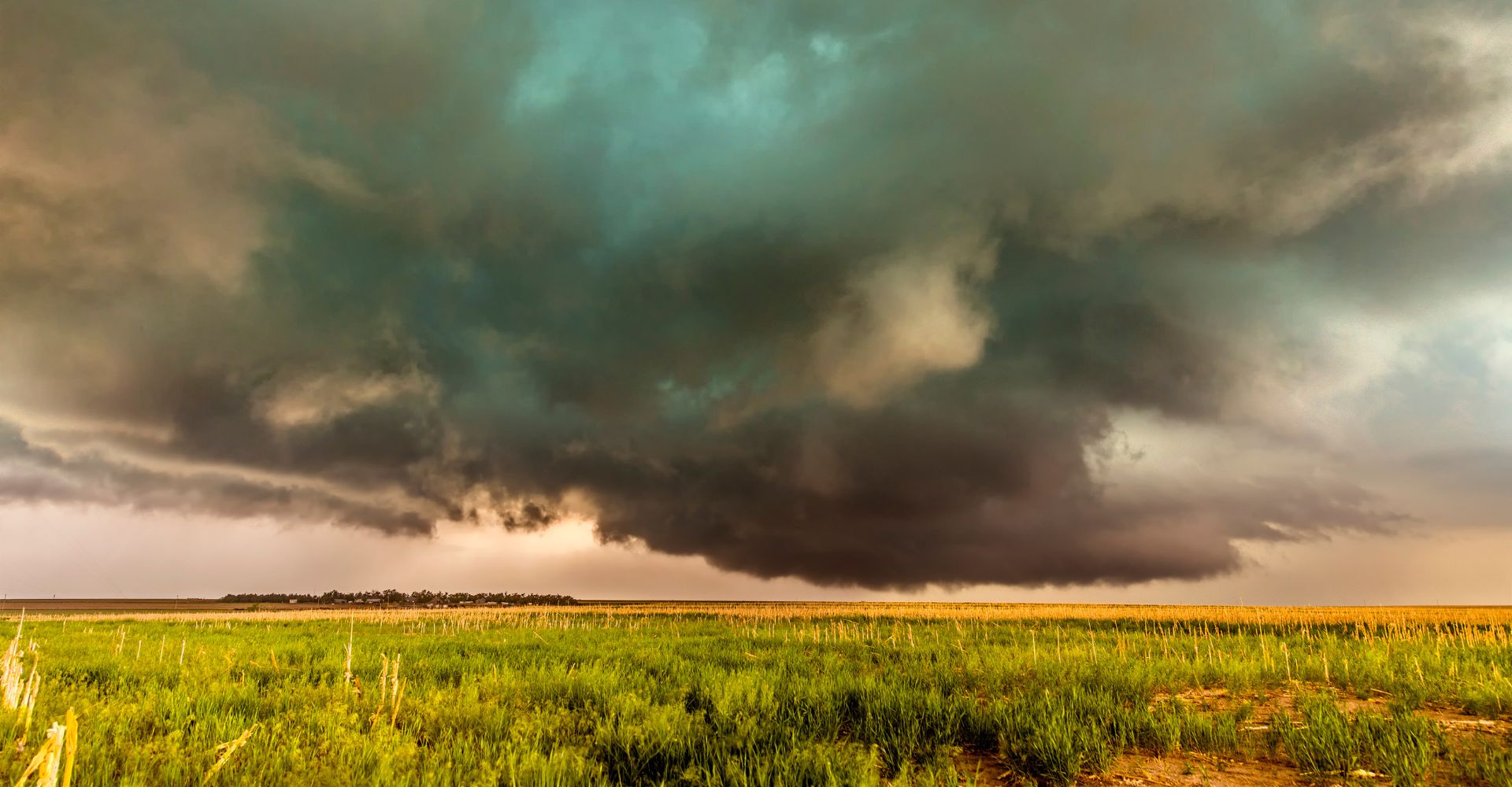 Storm forming over a field