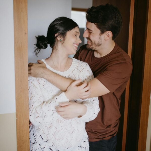 A happ couple safe at home
