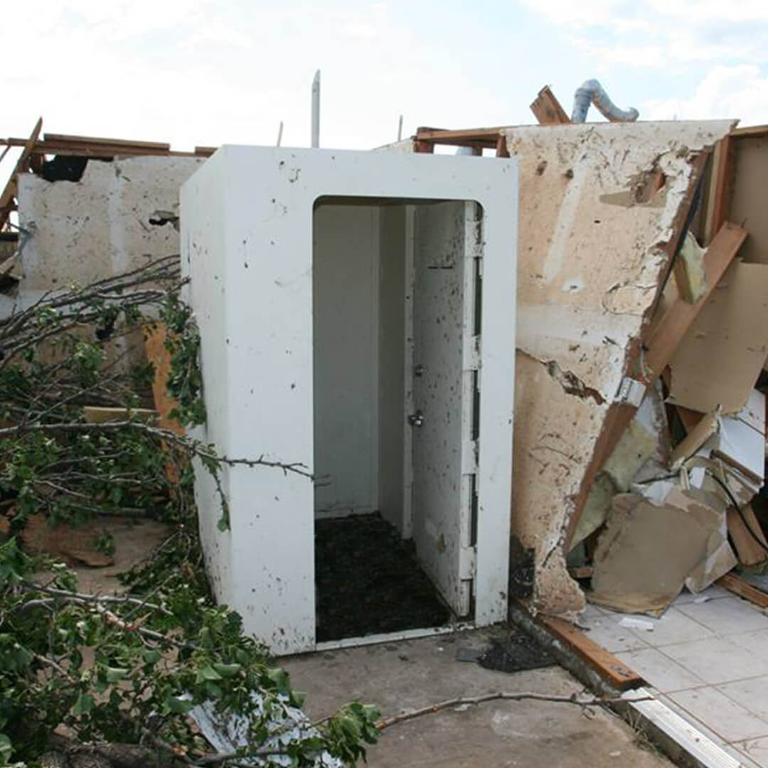 a safe room after a tornado in Oklahoma