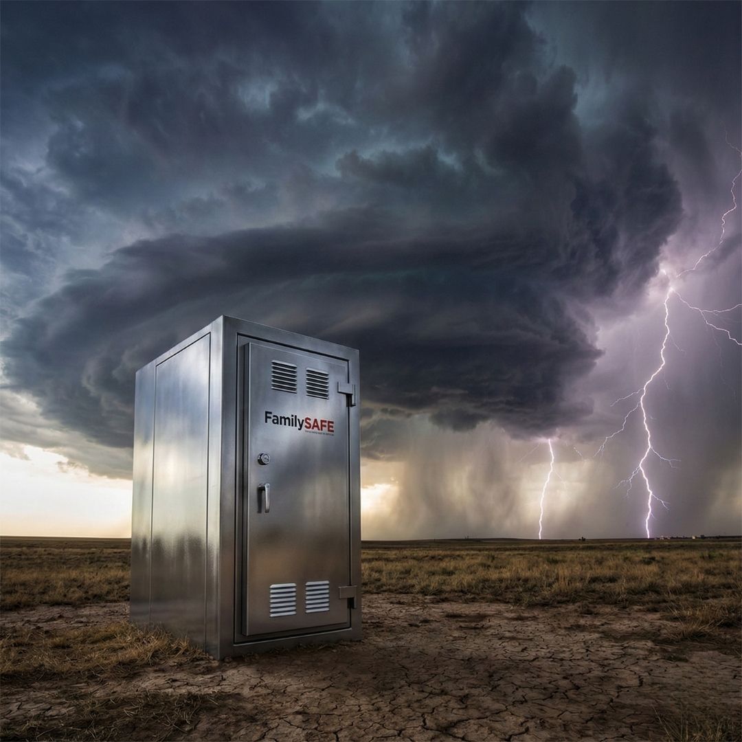 A FamilySAFE storm shelter designed to withstand EF5 tornado winds.