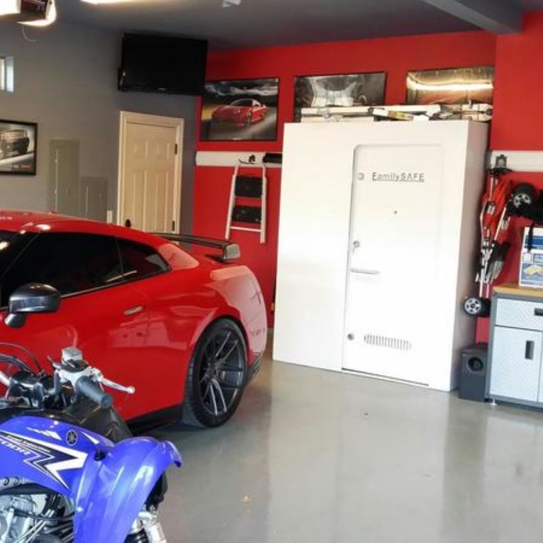 tornado shelter installed in garage