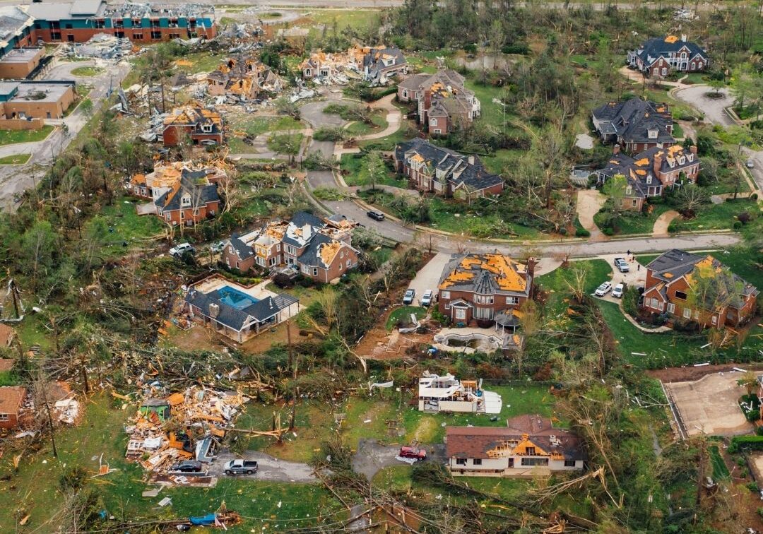 destroyed neighborhood