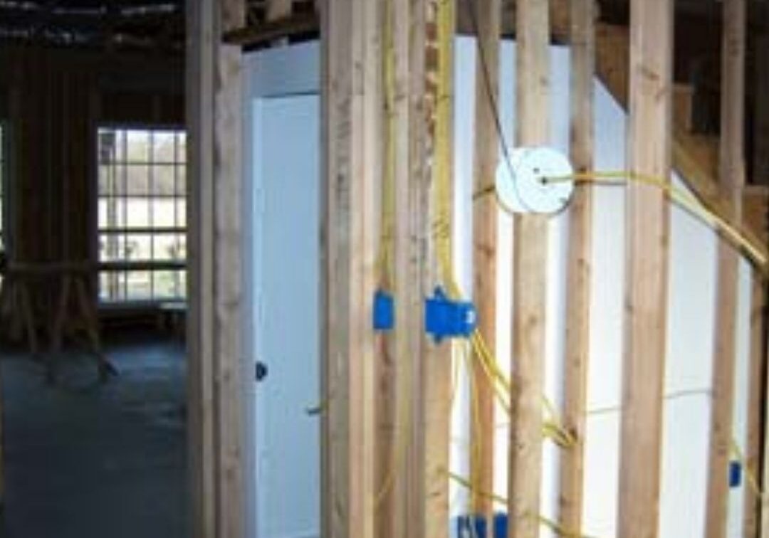 a storm shelter being built into a house