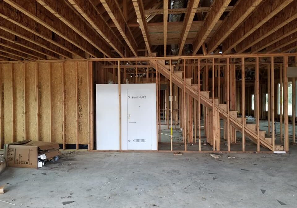 family safe storm shelter in new home build
