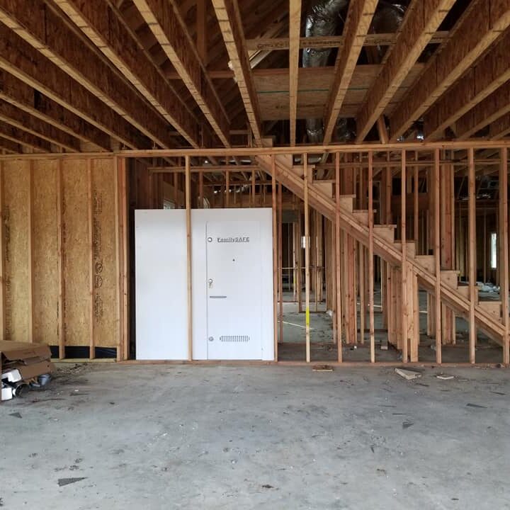 family safe storm shelter in new home build